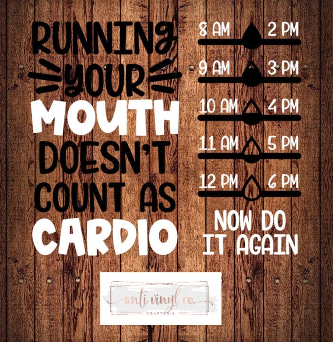 Running Your Mouth Doesn t Count As Cardio Water Bottle Etsy UK