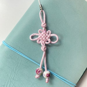 Handmade Chinese knot sting braided charm with beads, phone accessories, journal accessories, bag accessories, keychain decorations