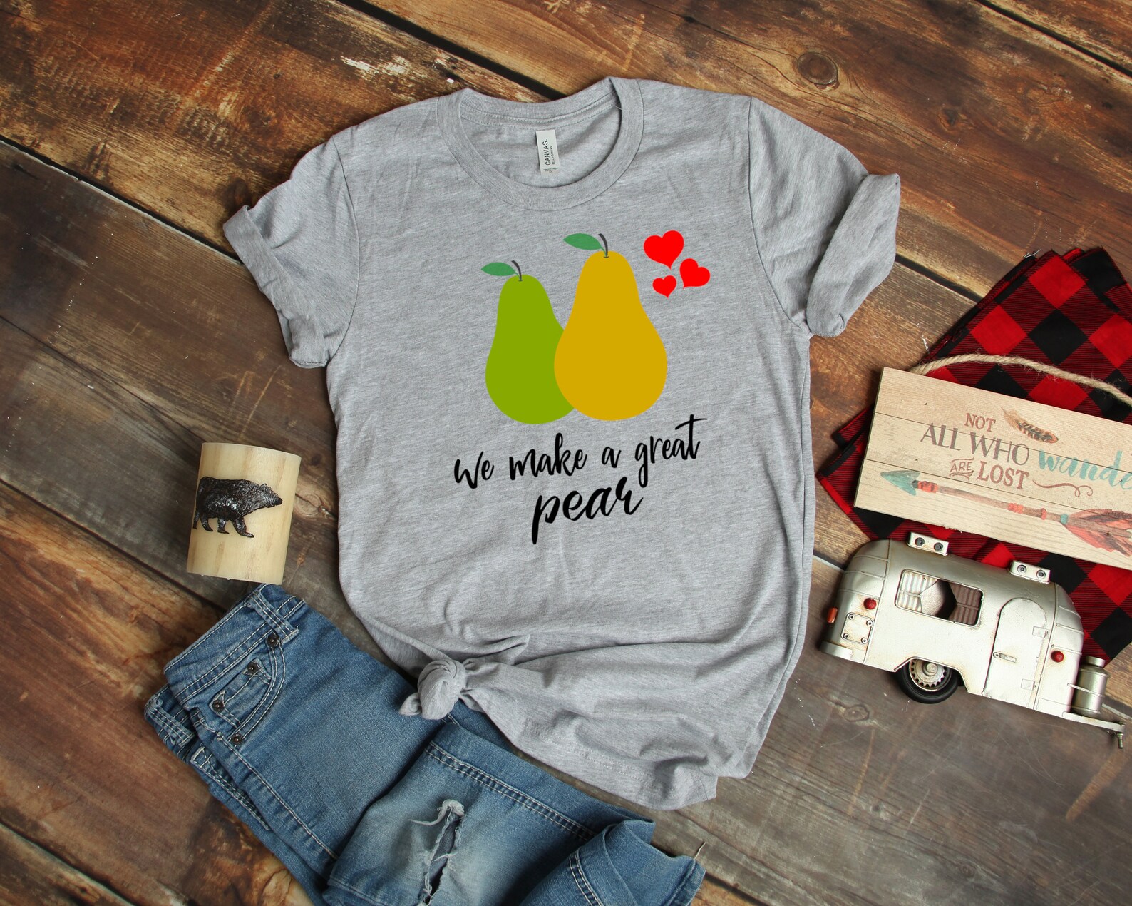 We make a great PEAR-Unisex Short Sleeve Tee funny pun | Etsy