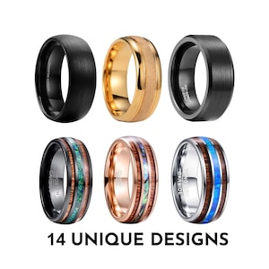 Tungsten Carbide Ring Sandblasted Gunmetal 18k Gold Leaf Meteorite Inlay Gold Plated Nebula Band