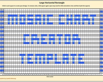 Overlay Mosaic Crochet Chart Creator Template for Excel - Automatically adds X's to your chart and Generates Row instructions! 8 sizes!