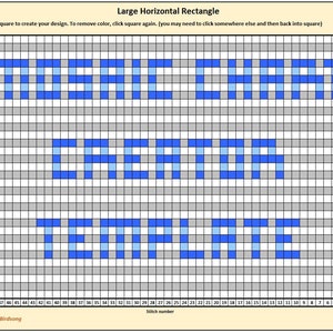 Overlay Mosaik Crochet Chart Creator Vorlage für Excel - Fügt automatisch X zu Ihrem Diagramm hinzu und erzeugt Zeilenanweisungen! 8 Größen!