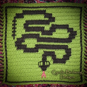 PDF PATTERN - Southwest Series Mosaic Crochet Square &quot;Rattle Snake&quot;, wall hanging, Sonora Desert, rattler, SW, wild west, pillow, vacation