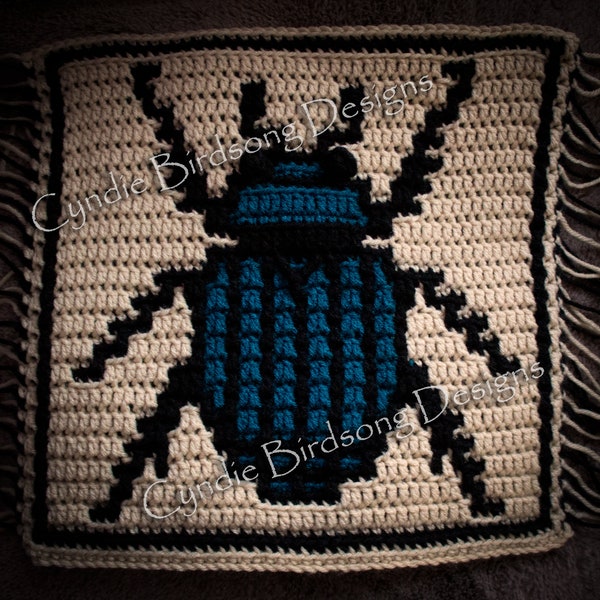 PDF PATTERN - "Entomology Collection - Scarab Beetle" Mosaic Crochet Square
