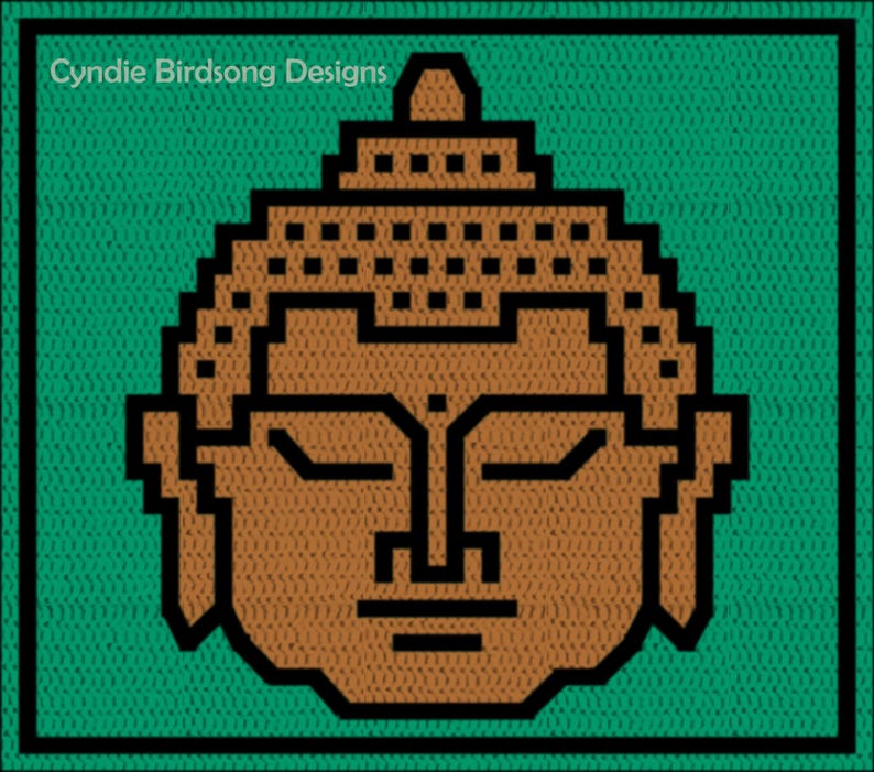 Digital PDF PATTERN - Everything Zen Buddha Mosaic Crochet Square for ...