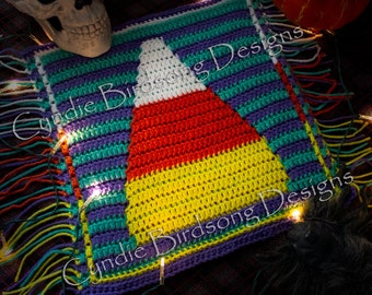 PDF PATTERN - "Halloween - Candy Corn" Mosaic Crochet Square