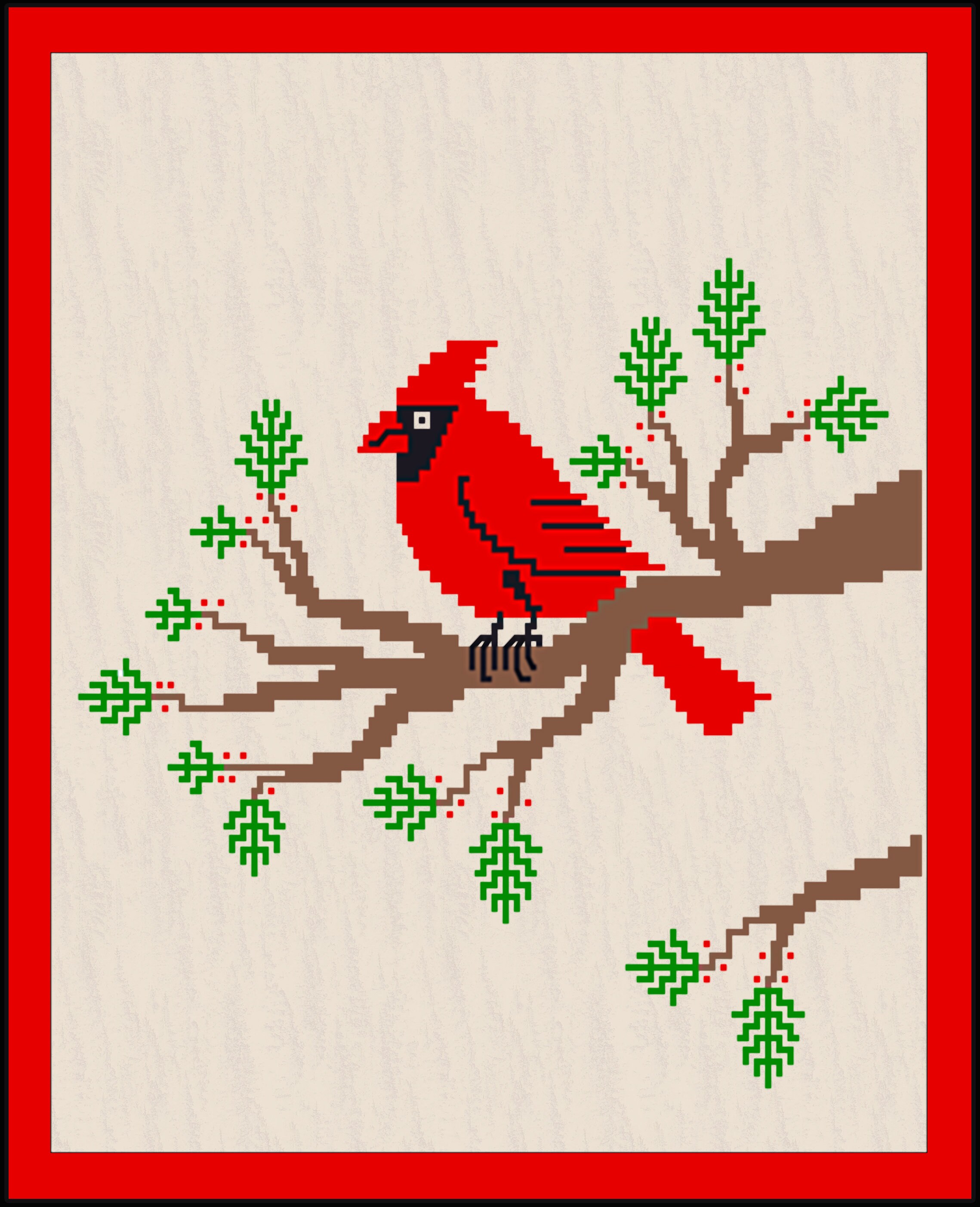 PDF PATTERN - Cardinal Forest Overlay Mosaic Blanket, for Cozy Winter ...