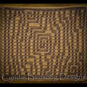 PATRÓN PDF - "Estudio de texturas: veta de madera" Mosaico Crochet Cuadrados, almohadas, caminos de mesa, bolsos de mano, manteles individuales, bloque afgano, gráfico