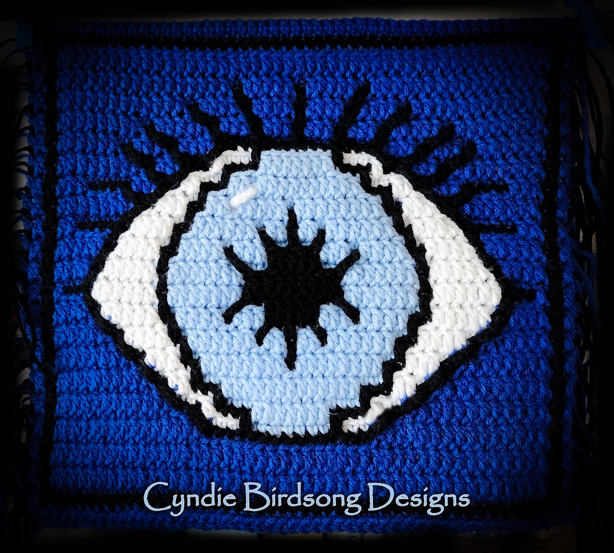 19 Evil Eye Crochet Patterns: Coasters, Squares and Home Decor 15 Pattern Evil Eye Mosaic Crochet Square