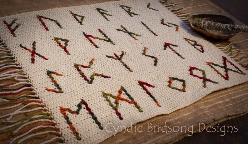 Crochet Runes PDF PATTERN - Overlay Mosaic Crochet Square - RUNES Characters. for ...