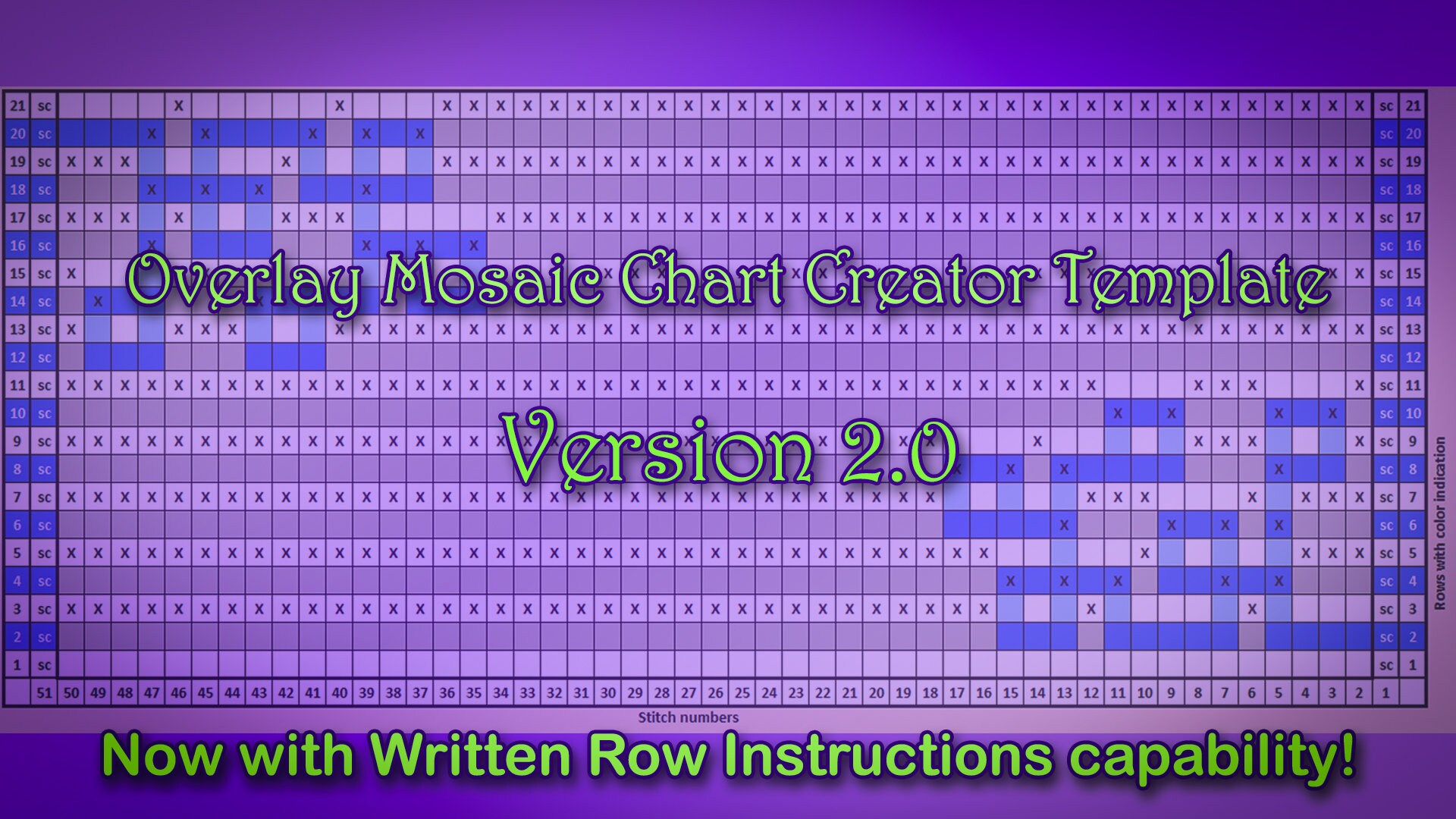 Overlay Mosaic Crochet Chart Creator Template for Excel Etsy Australia