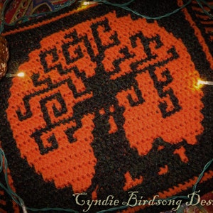 PDF PATTERN - Overlay Mosaic Crochet Square Spooky Moon series &quot;Whomping Willow&quot;, Halloween, eerie, night, scary, lunar, monster, tree,