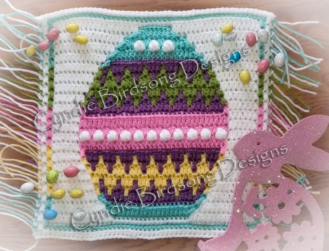 PDF PATTERN - "colorful Easter Egg" Mosaic Crochet Square - Etsy