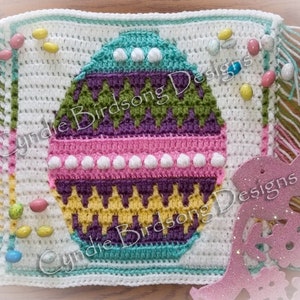 PDF PATTERN - "Colorful Easter Egg" Mosaic Crochet Square