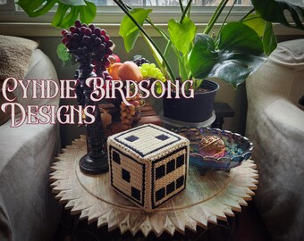 PDF PATTERN - Large 3D Dice in mosaic crochet - for gaming, indoor activities, camping, gift box, man cave decor, holiday fun for family
