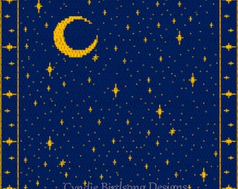 PDF PATTERN - Celestial Dreams overlay mosaic crochet blanket with stars & moon for astral themed gifts, man cave, dorms, camping, fall