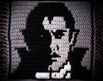 PDF PATTERN - Classic Horror Films series - Count Dracula - for spooky gothic Vampire & Halloween decor, tote bags, block afghans, etc