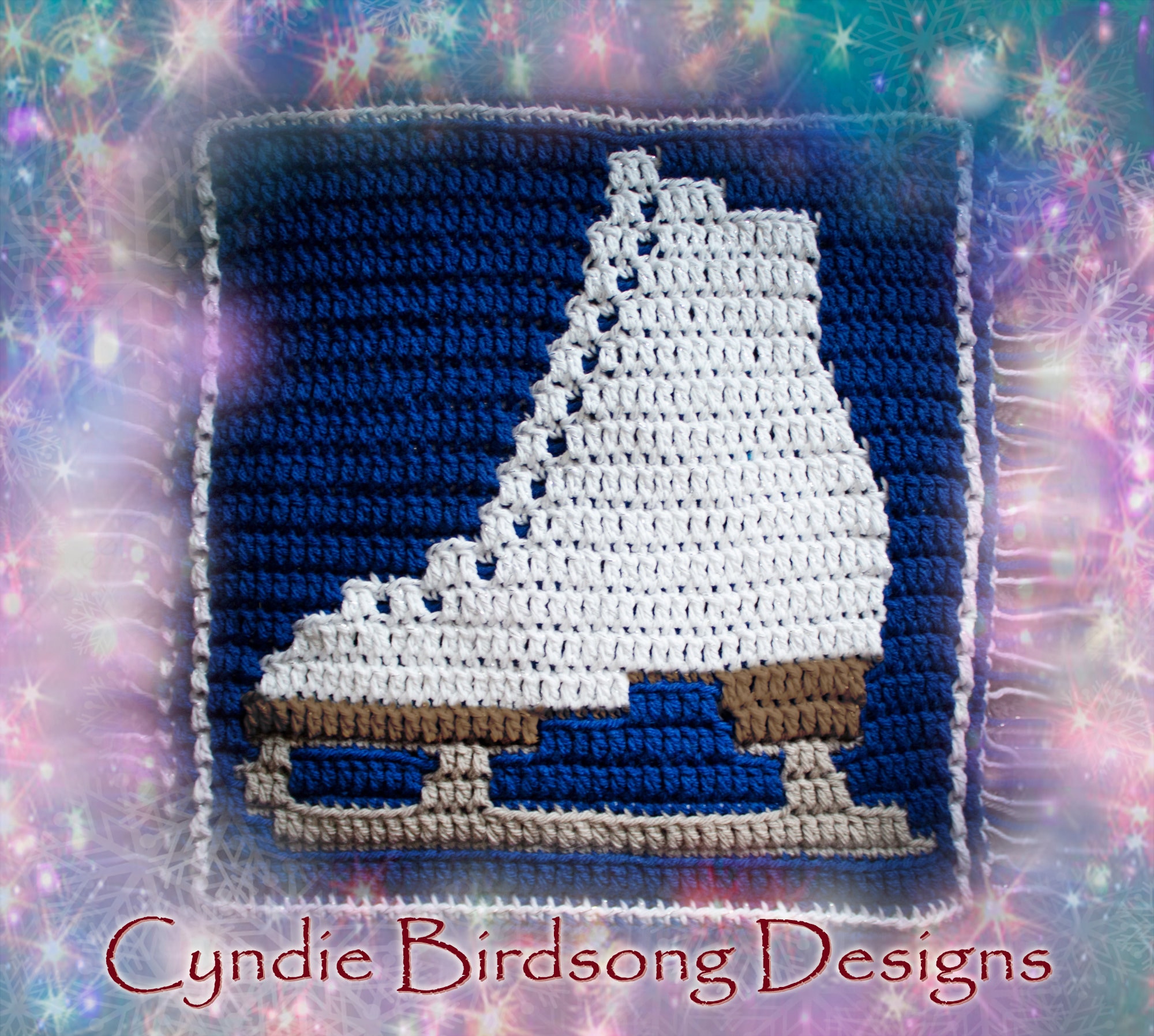 PDF PATTERN Christmas Ice Skate Mosaic Crochet Square - Etsy 日本