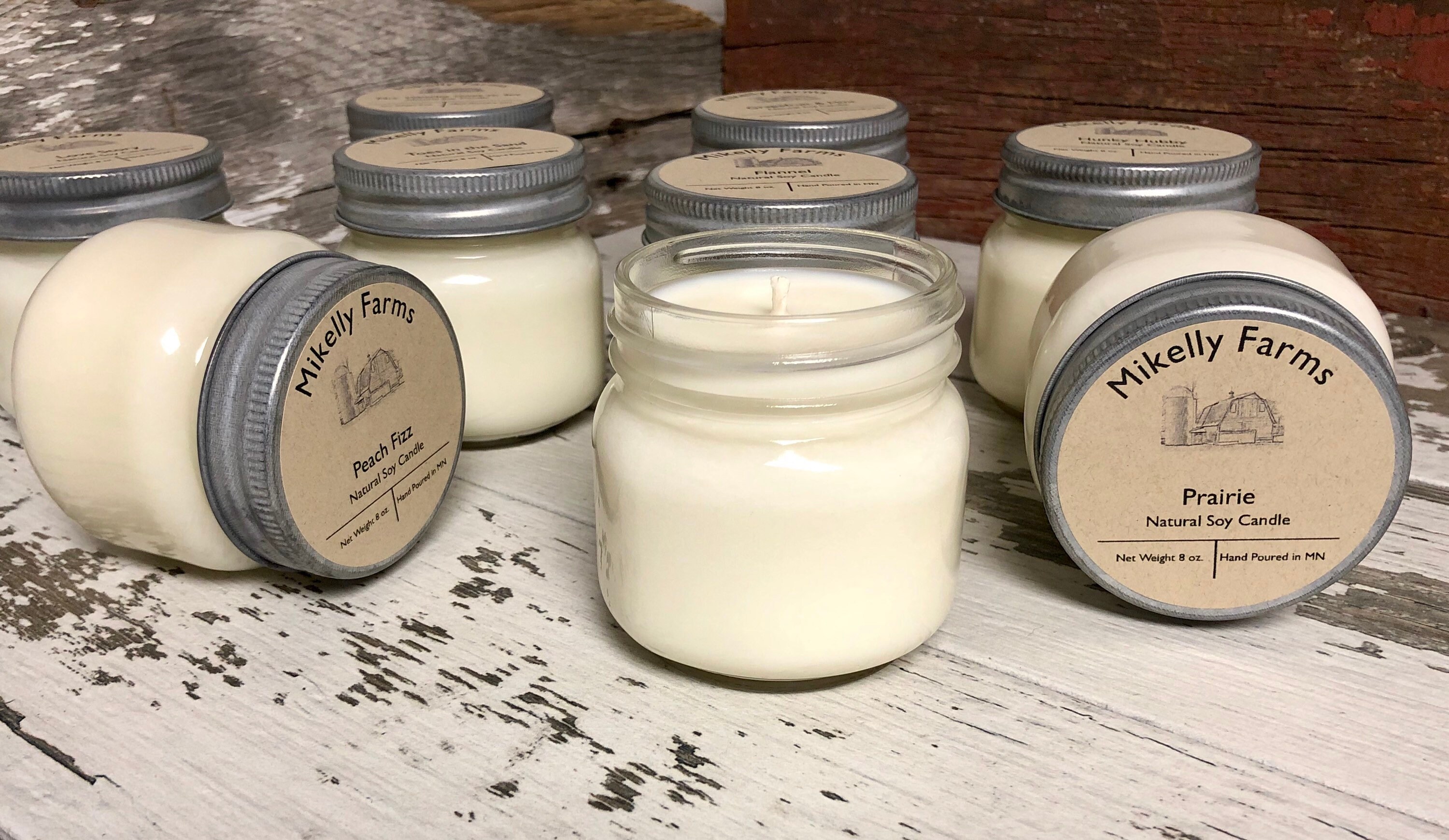 8 oz Mason Jar Soy Candles - Rustic Lids - 12 Pack – My Heavenly Scents
