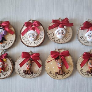 Decoration for Christmas tree made by polymer clay and wood