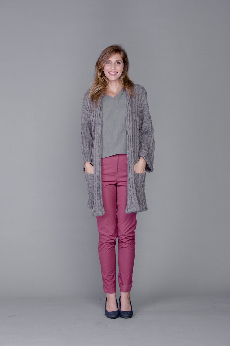 Oversized Sweaters for Women Cardigan with Pockets Winter Sweater Tailored Cardigan Grey Sweater for women Winter Fashion Long Sweater