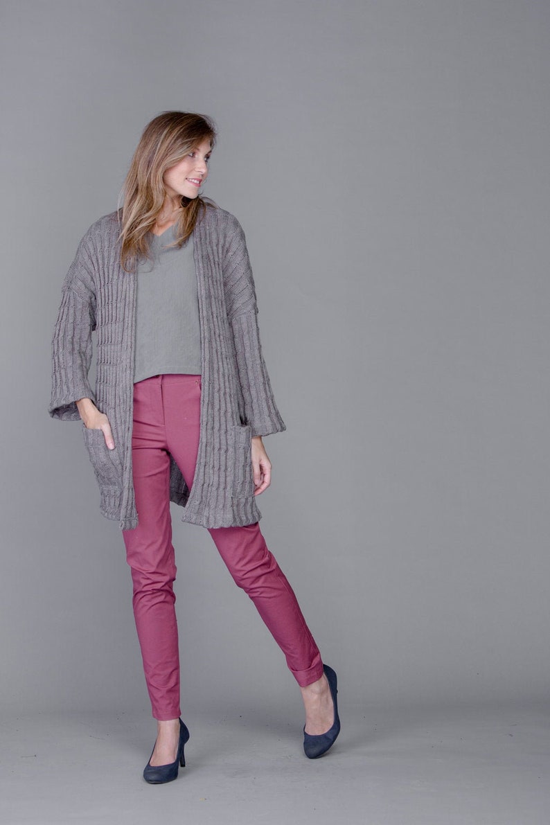 Oversized Sweaters for Women Cardigan with Pockets Winter Sweater Tailored Cardigan Grey Sweater for women Winter Fashion Long Sweater