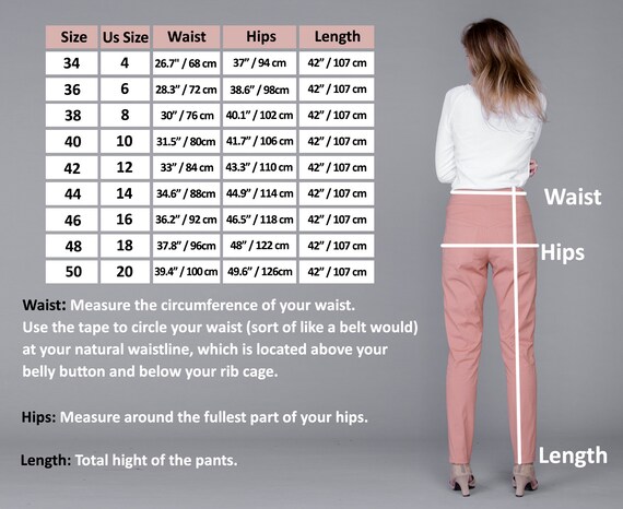 107cm waist pants size