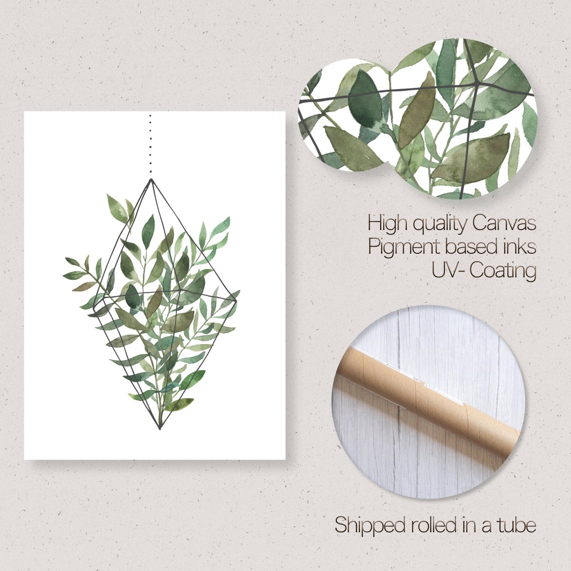 Watercolor Hanging Plant Prints Hanging Wall Art Watercolor Etsy