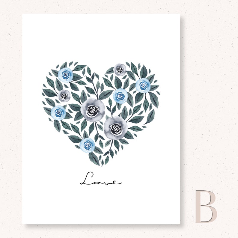 Blue Rose Flower Prints Rose Wall Art Blue Rose Paintings Etsy