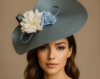 Baby Blue Ascot Fascinator,headband,light Blue Hat for Woman  display picture 2