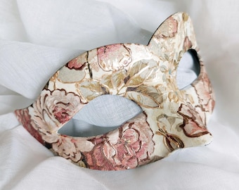 Venetian style ball mask burgundy gold floral eye mask venice ball domino gold masquerade mask ladies rose mask victorian party mask leaves