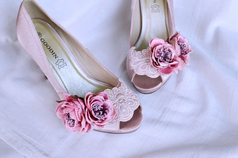 dusty pink bridal shoes