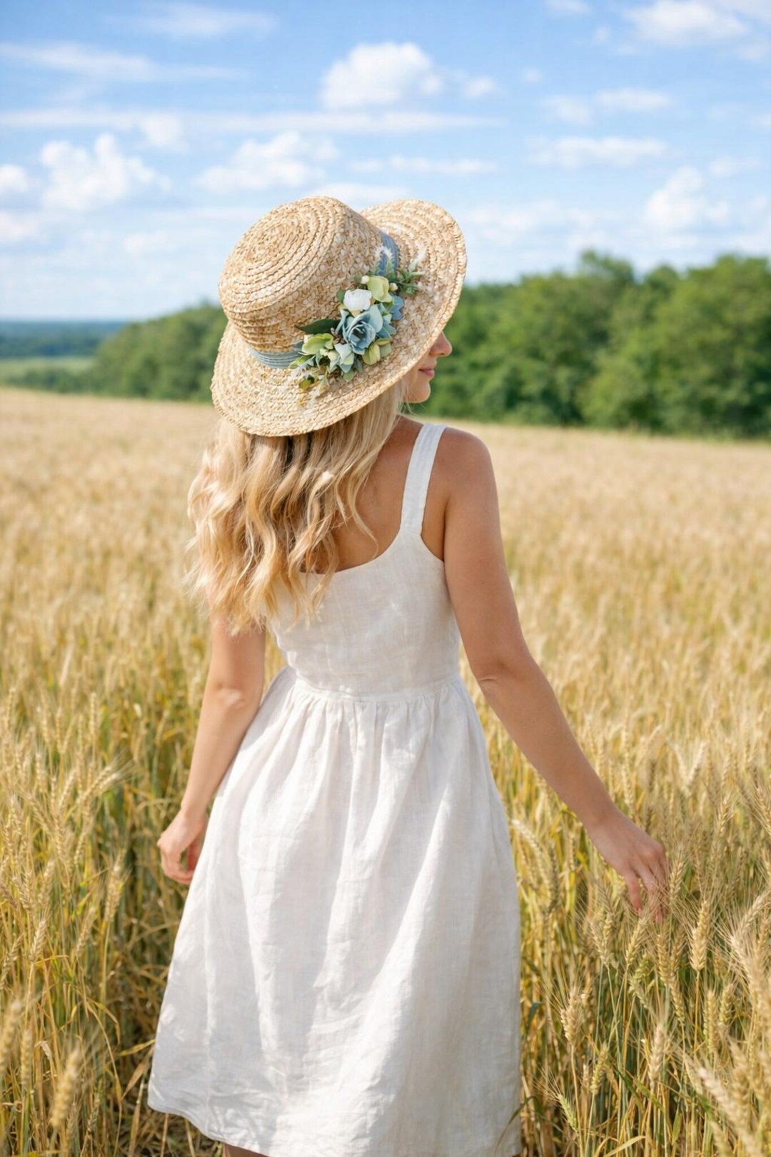 Spring Staw Hat Spring Straw Hat Large Natural Color Sun Hat Country Style Woven ...