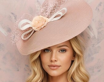 Blush Kentucky Derby Hat | Sculptural Race Day Hat With  display picture 3