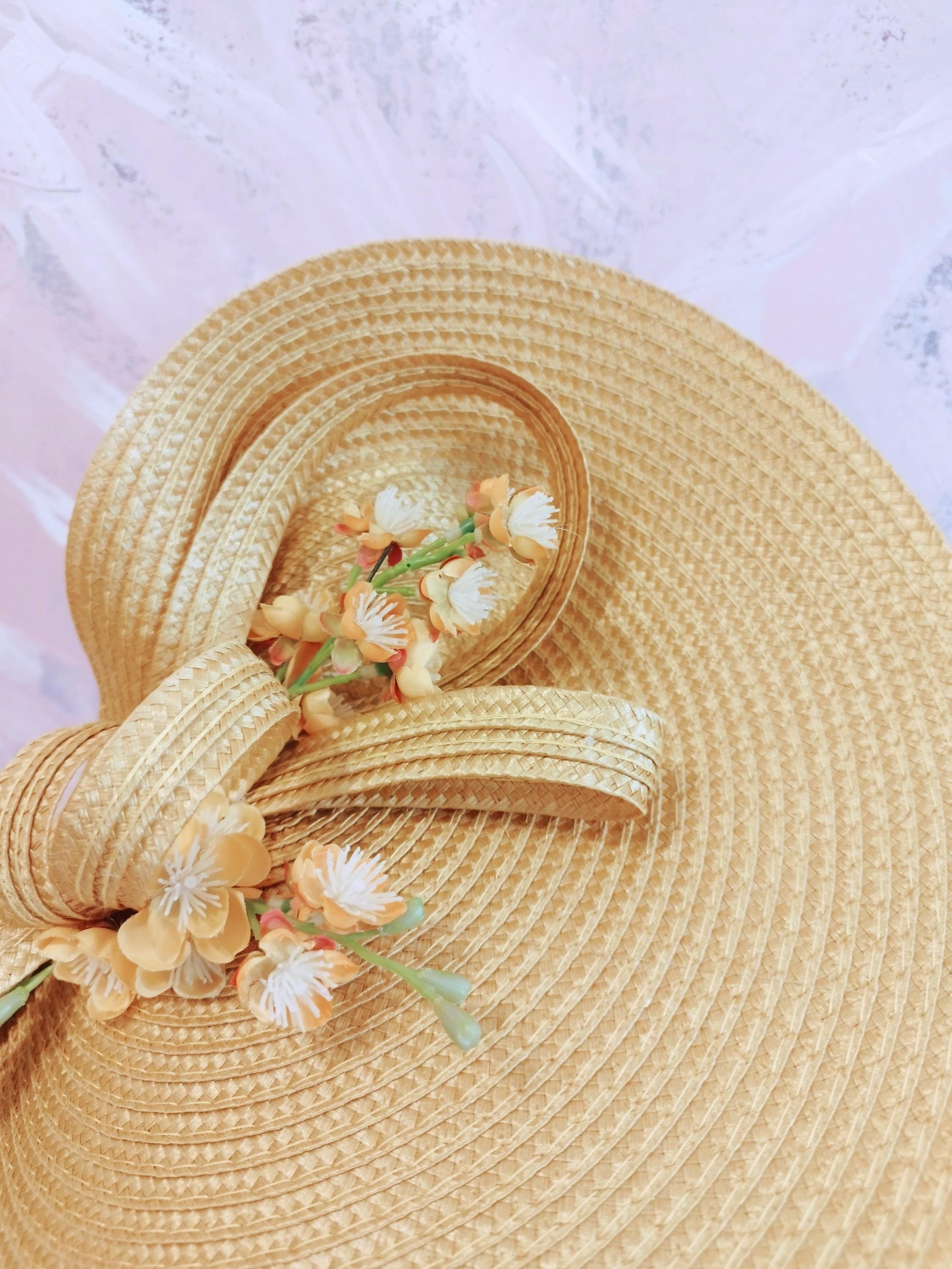 Mustard Derby Fascinator With Flowers Womens Race Day Hat  display picture 1