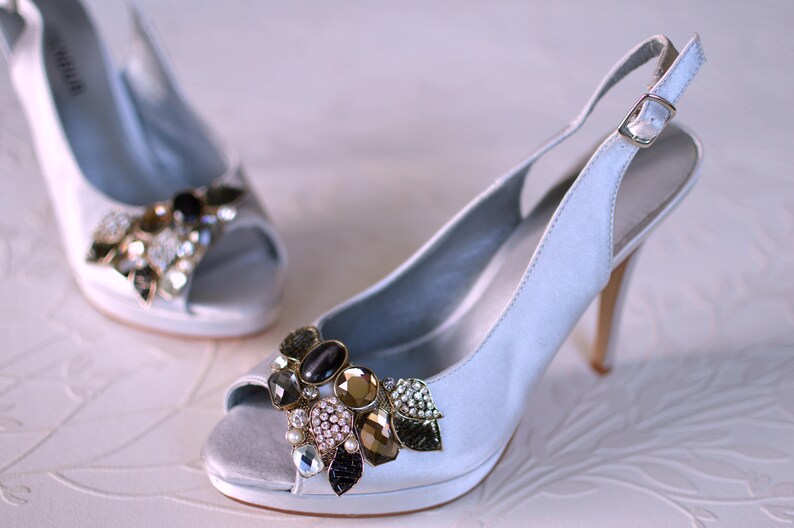 silver satin pumps