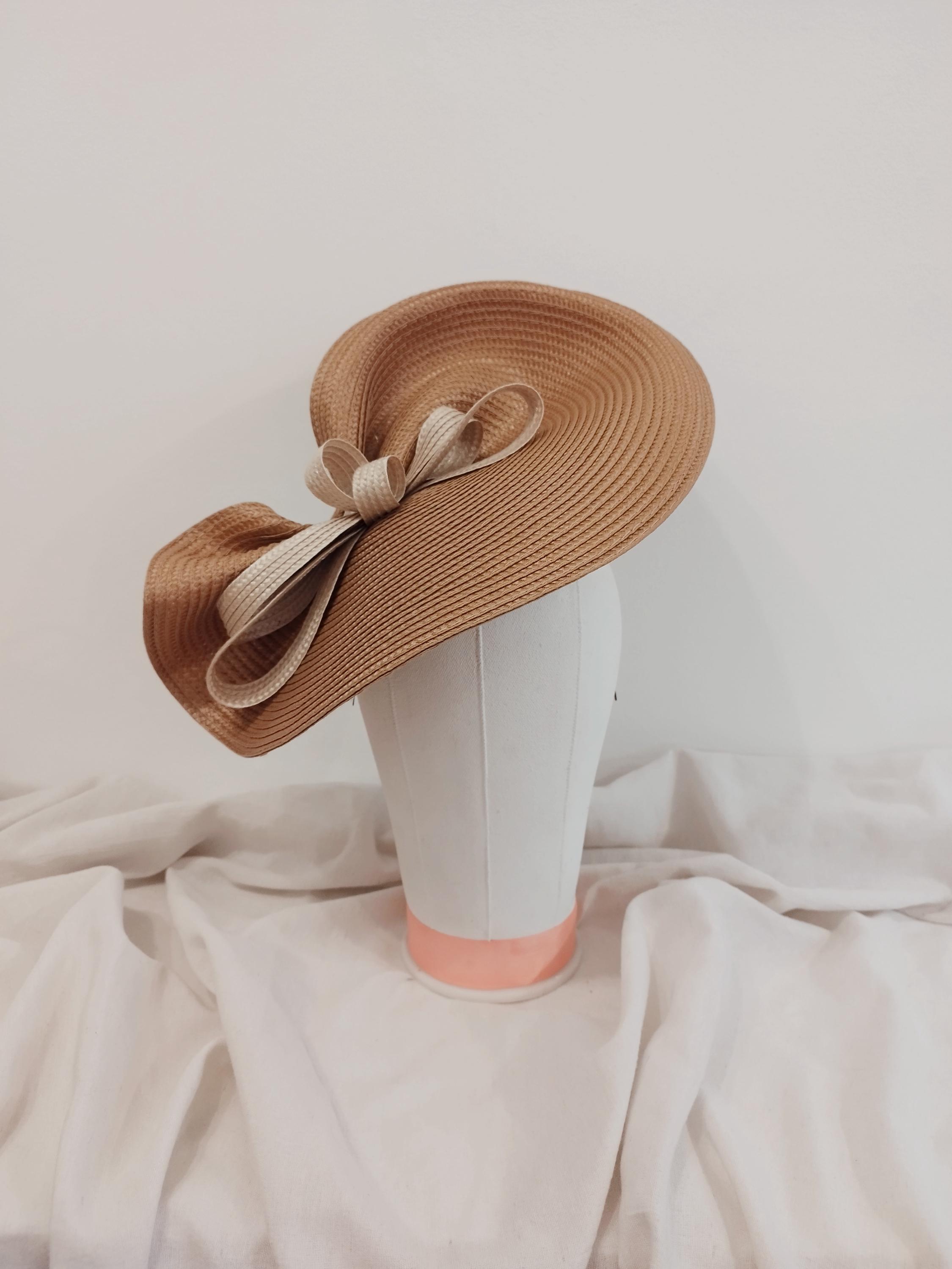 Beige and Cream Kentucky Derby Hat Royal Ascot Fascinator 