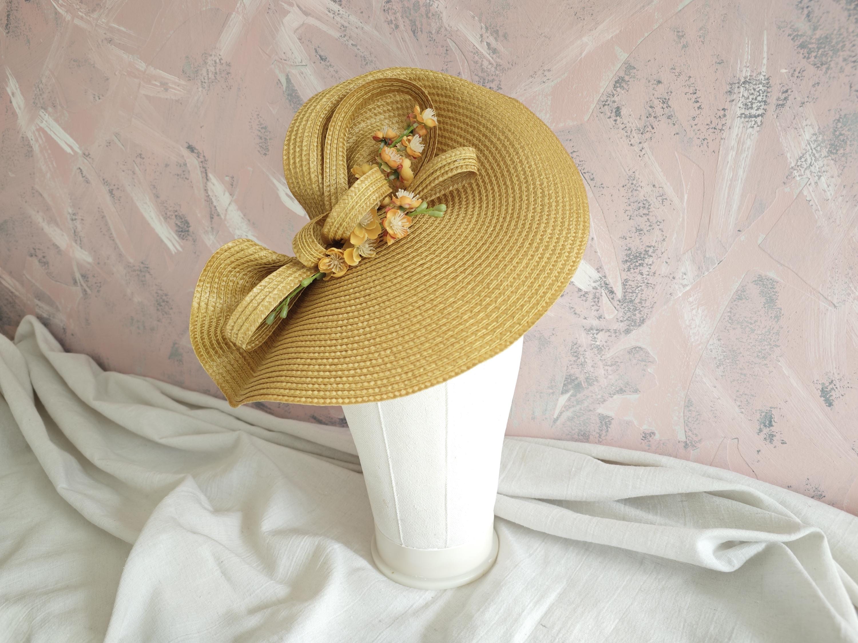 New Kentucky Derby Hat Mustard Yellow Derby Fascinator Blush Flowers Race Day Kentucky Derby Hats by Rachel + Kate | Shop “JOHNNIE” now at  main image 2