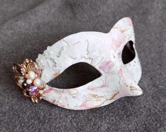 Máscara veneciana de bola de oro púrpura con diamantes de imitación para mujer, máscara de joya para mascarada nupcial, máscara de fiesta de disfraces, máscara de dominó brillante para boda, máscara veneciana floral