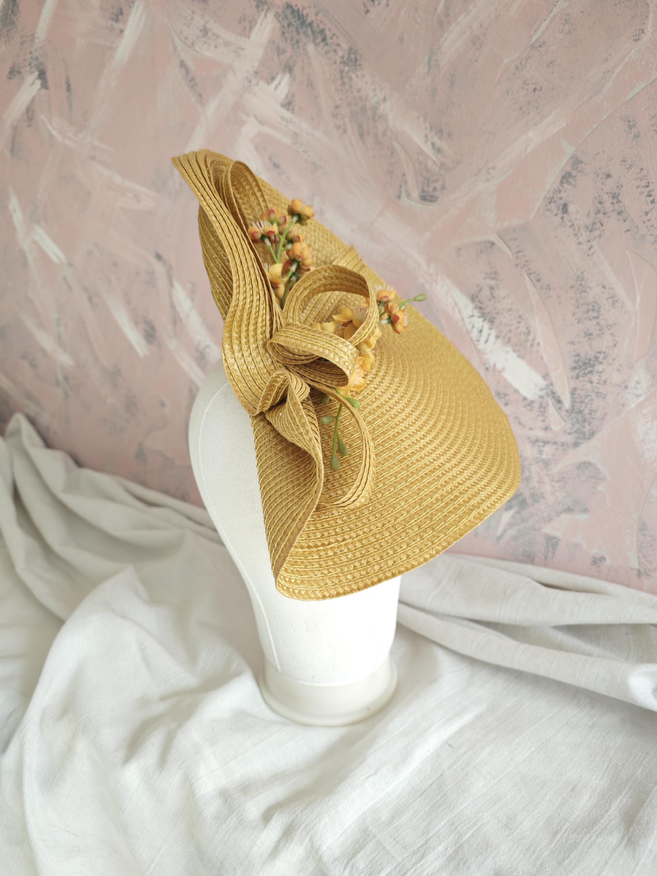 New Kentucky Derby Hat Mustard Yellow Derby Fascinator Blush Flowers Race Day Kentucky Derby Hats by Rachel + Kate | Shop “JOHNNIE” now at  main image 4