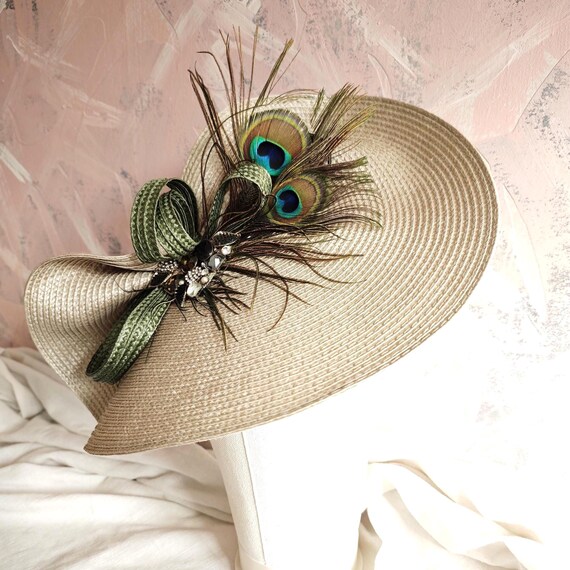 Kentucky Derby Feather Fascinator for Women Green Green fascinator hat headpiece Kentucky derby fascinator hat  main image 4