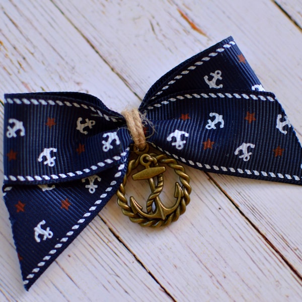 Nautical wedding boutonniere, Anchor boutonniere, Nautical lapel pin, Groomsmen Buttonhole, Beach wedding, Lapel Pin, Royal blue boutonniere