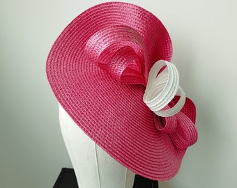 Hot pink kentucky derby hat, Hot pink Ascot hat , Fuchsia hat, Pink Races hat, Garden party hat, Wedding hat for mom, Hot pink formal hat