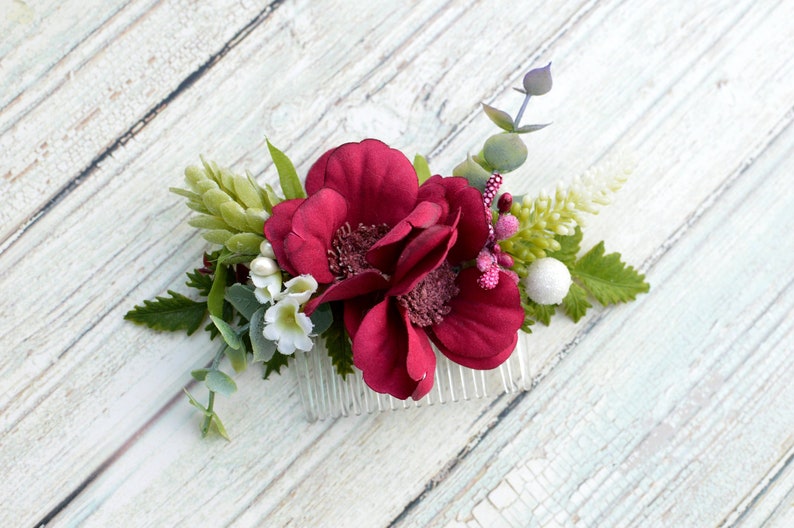 Fuchsia Hair Flower Pink Hair Comb Spring Wedding Comb Etsy
