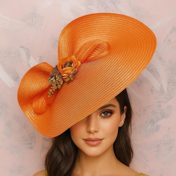 Yellow and Orange Decorative Hat Orange and Yellow Mini Top Hat, Rainbow Fascinator, READY to  main image 4
