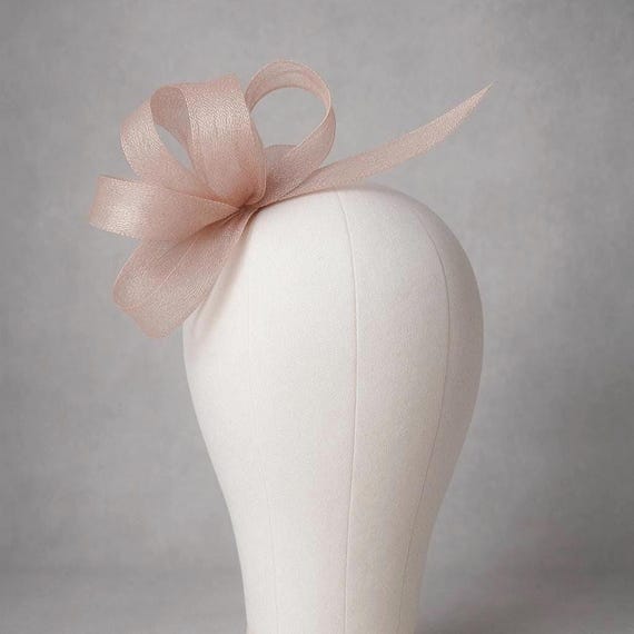 Elegant Pink Sheer Wedding Bow Fascinator Pink Wedding Hats for Women - Pale Pink Royal Ascot  main image 3