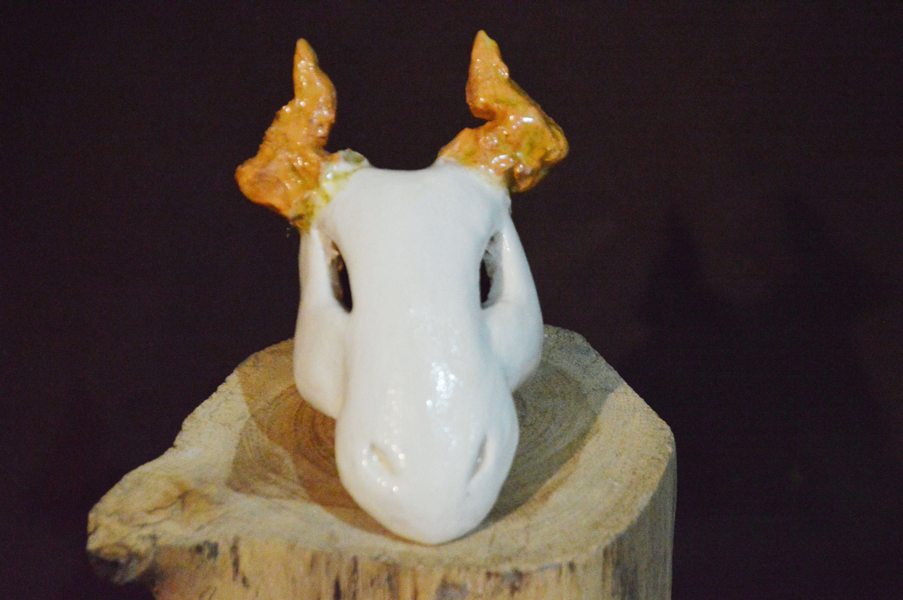 Handmade Ceramic Animal Skull With Horns Ceramic Sculpture Etsy
