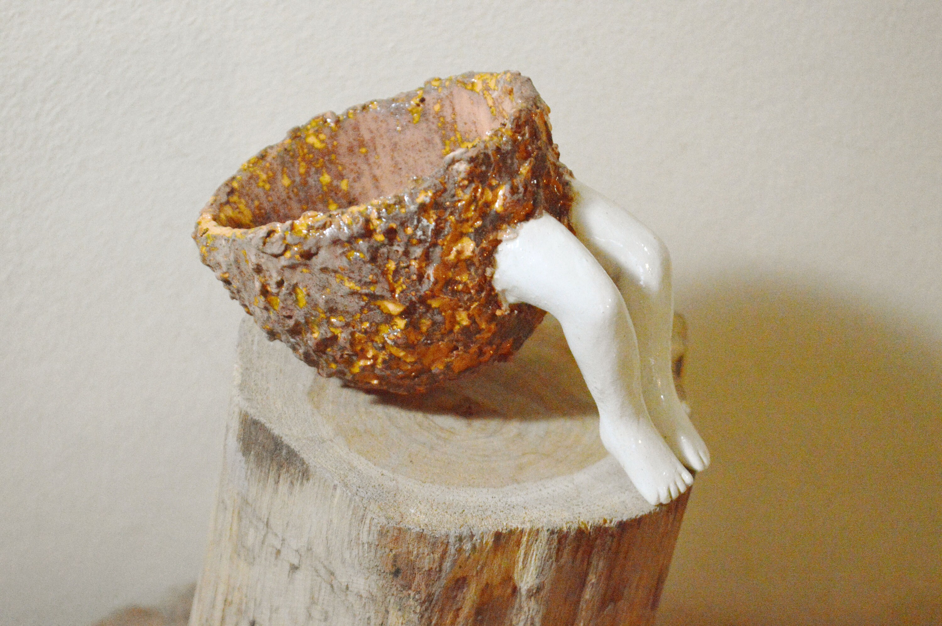 Rusty Ceramic Planter With Legs Handmade Unique Planter Legs Etsy