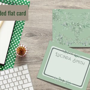Eucalyptus 2-sided Card, personalized gift, gift for her, Signature Stationery, pen pal, choices, Mother&#39;s Day, Bridal Party, Quick Notes