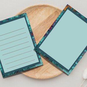 Instant Download, personal stationery, stationary, vibrant colors of the peacock, lined, unlined, USL, US H, journal page, memo, note paper